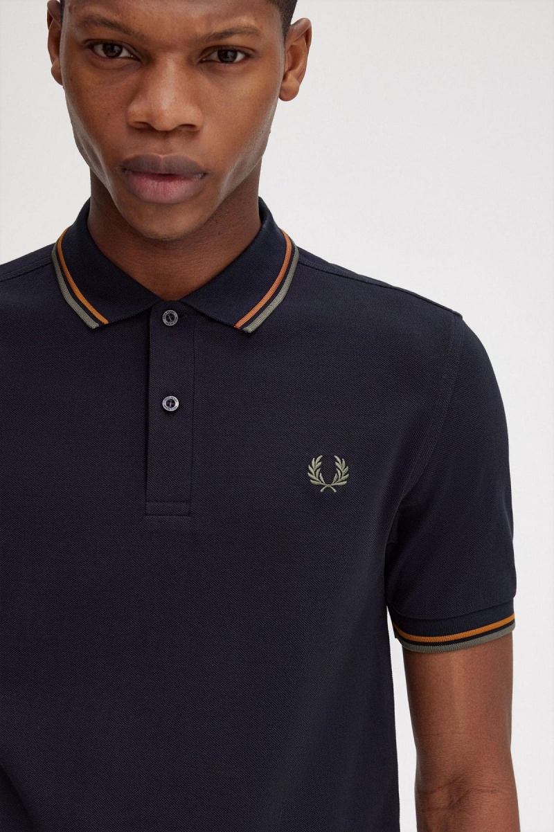 Fred Perry M3600 Polo Shirts Herren Navy Grün | CHNEJ33099