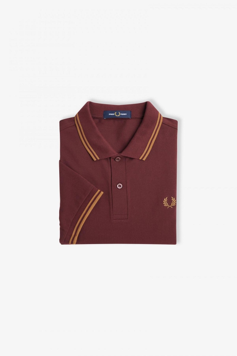 Fred Perry M3600 Polo Shirts Herren Oxblood / Shaded Stone / Shaded Stone | BCHSD35422