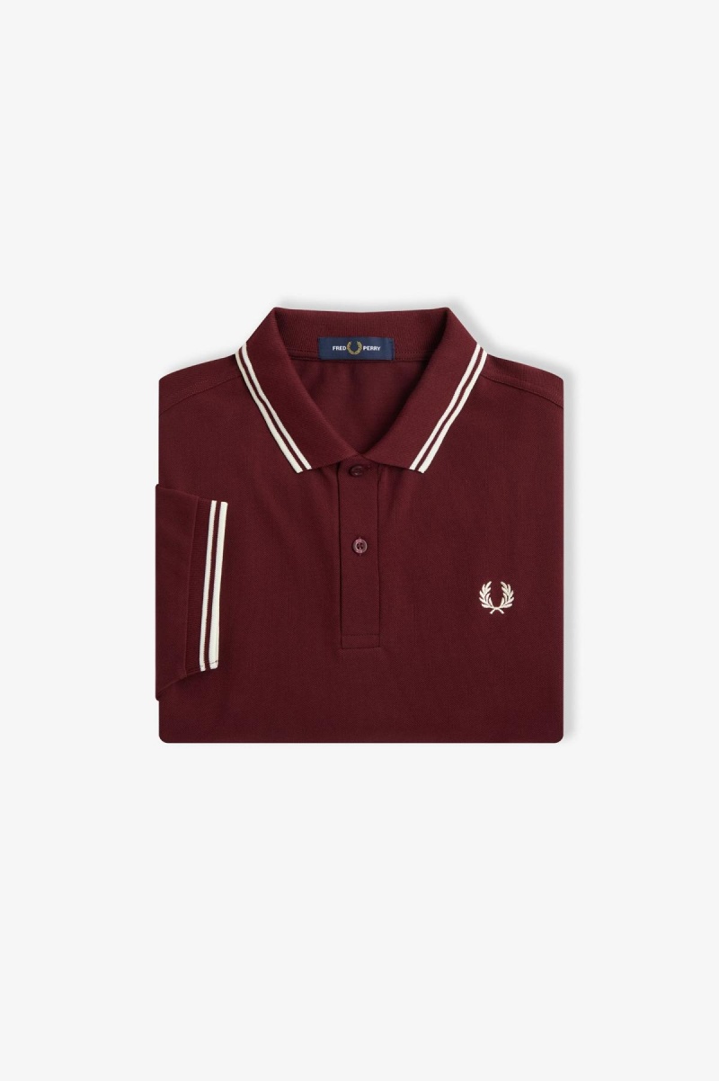 Fred Perry M3600 Polo Shirts Herren Oxblood / Ecru / Ecru | TCHPQ55071