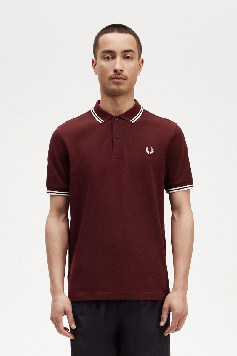 Fred Perry M3600 Polo Shirts Herren Oxblood / Ecru / Ecru | TCHPQ55071