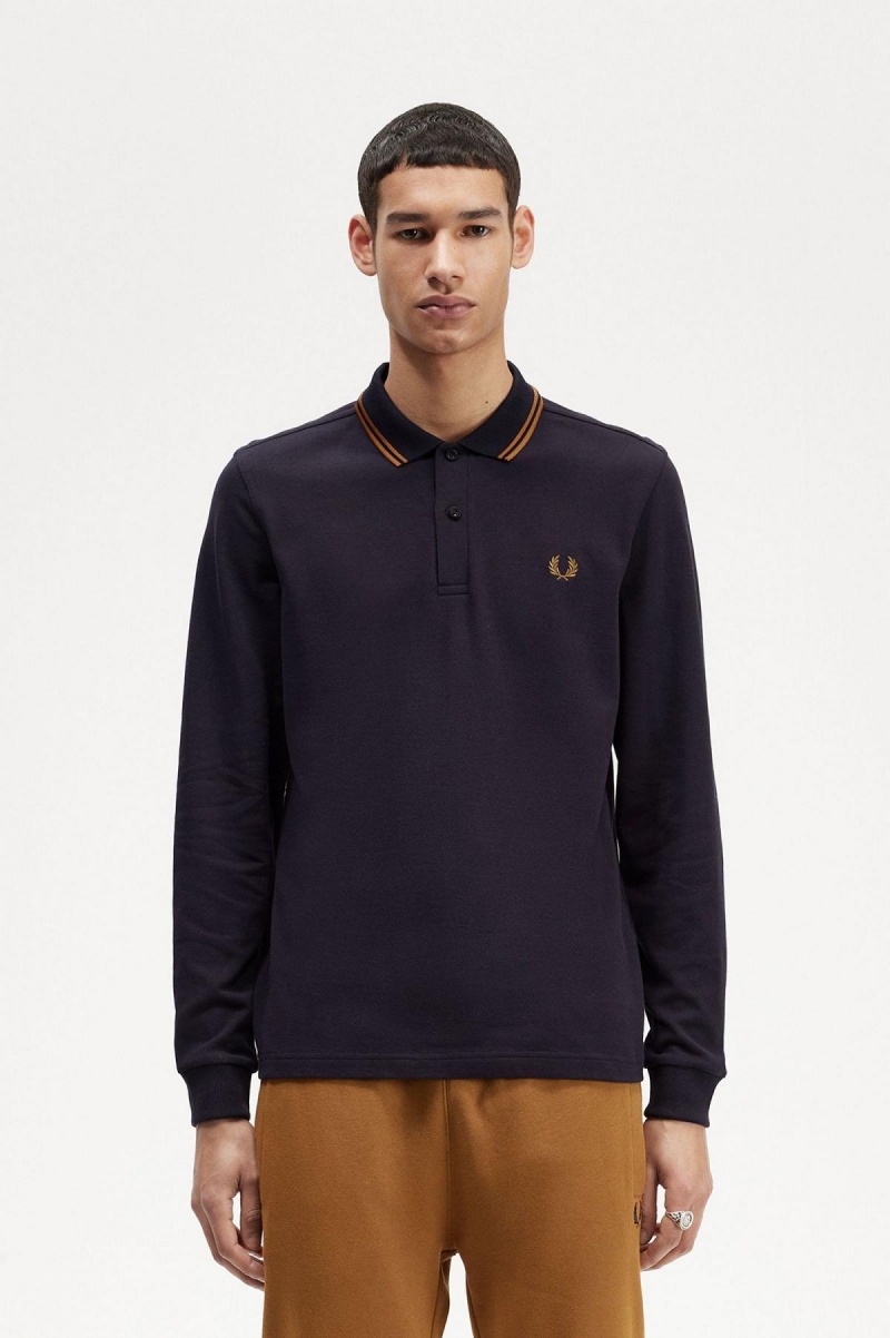 Fred Perry M3636 Fred Perry Shirt Herren Navy Dunkeldunkel | PCHER74948