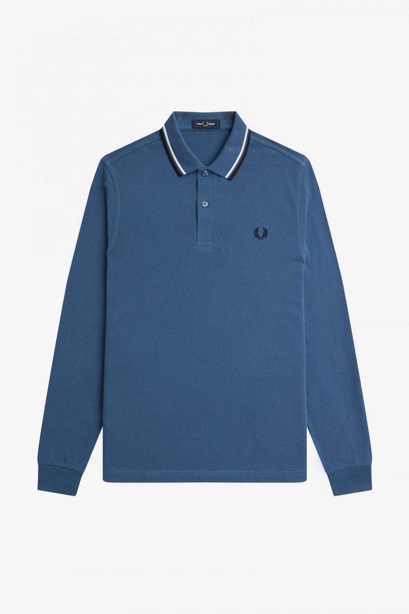 Fred Perry M3636 Fred Perry Shirt Herren Blau Weiß Schwarz | ACHWC34184