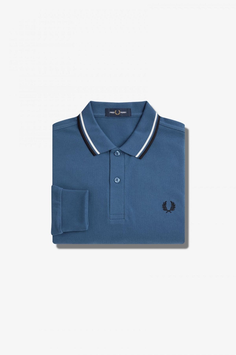 Fred Perry M3636 Fred Perry Shirt Herren Blau Weiß Schwarz | ACHWC34184