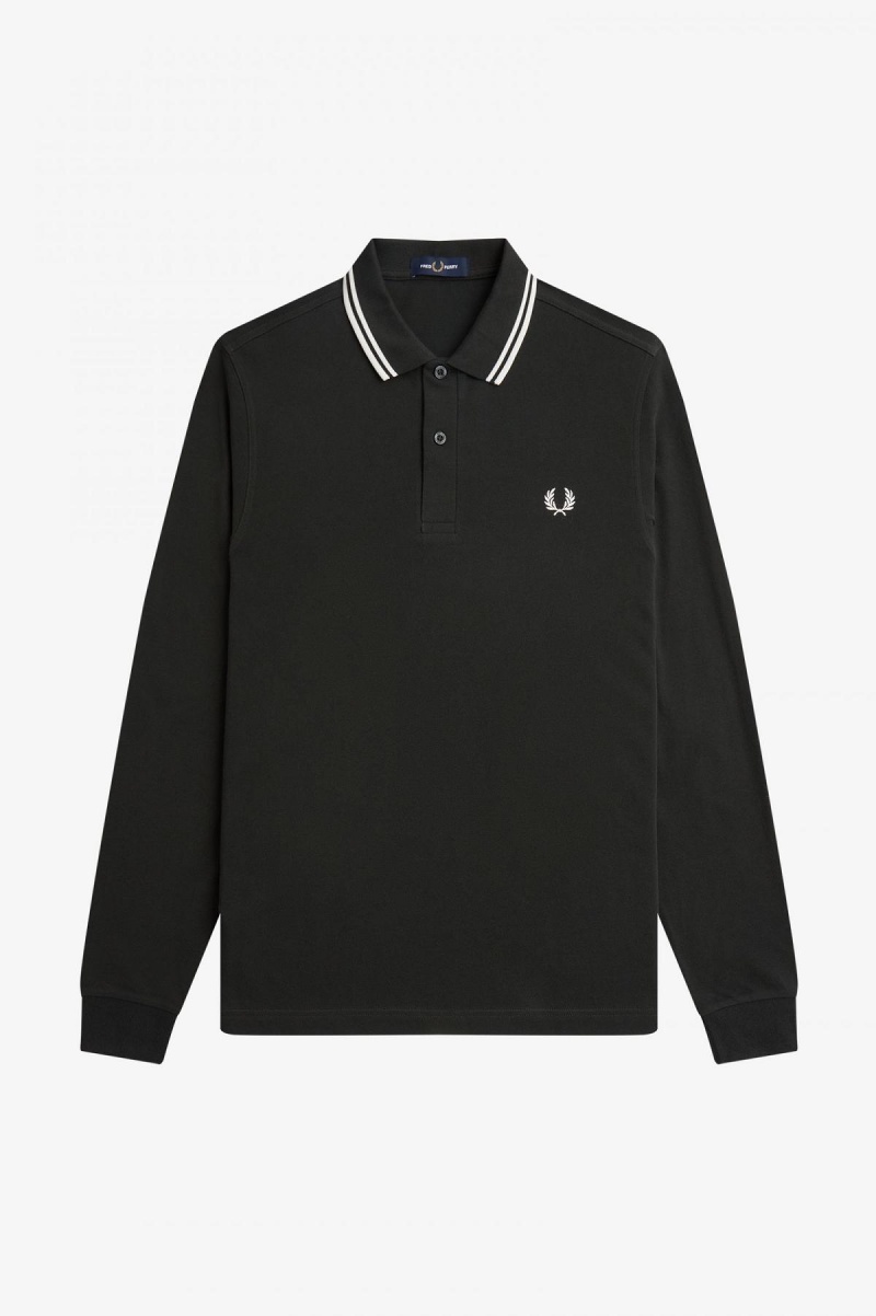 Fred Perry M3636 Fred Perry Shirt Herren Grün Weiß Weiß | MCHHR80696
