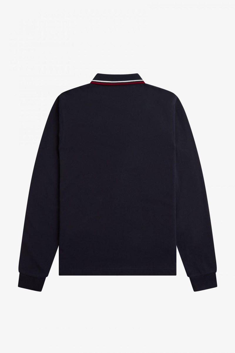 Fred Perry M3636 Fred Perry Shirt Herren Navy Weiß Rot | GCHUC66296
