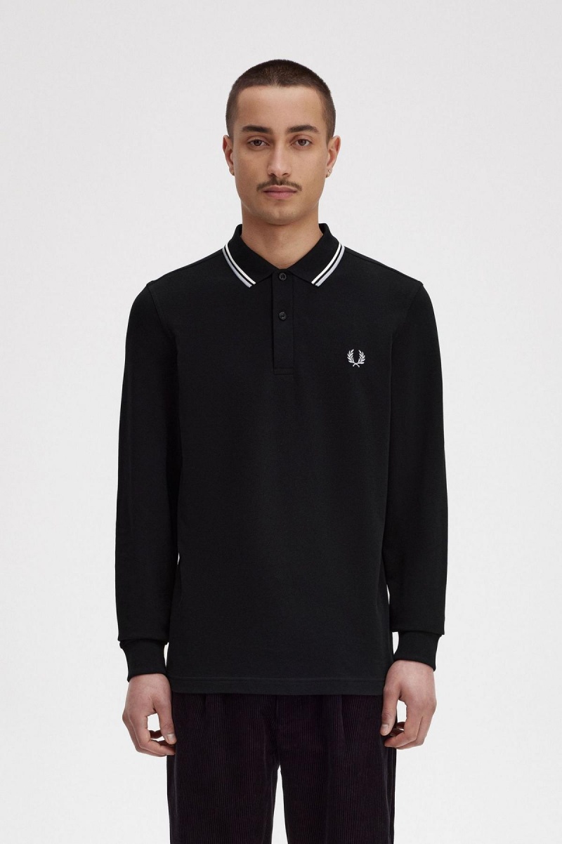 Fred Perry M3636 Fred Perry Shirt Herren Schwarz | CHQAV85044