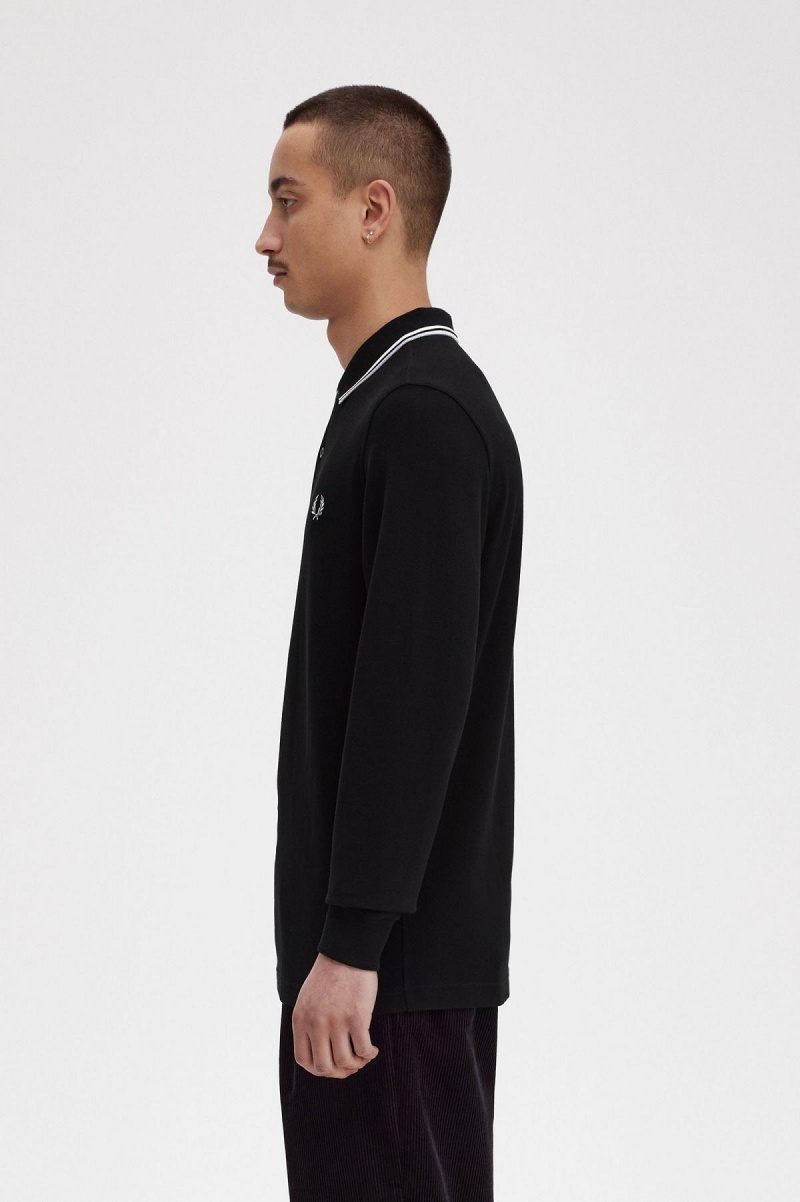 Fred Perry M3636 Fred Perry Shirt Herren Schwarz | CHQAV85044