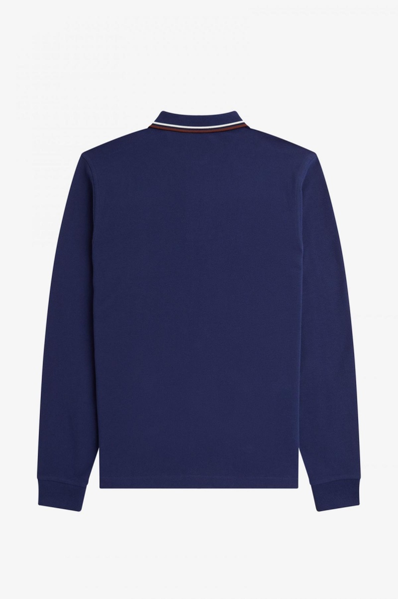 Fred Perry M3636 Fred Perry Shirt Herren Navy Braun | MCHHR57762