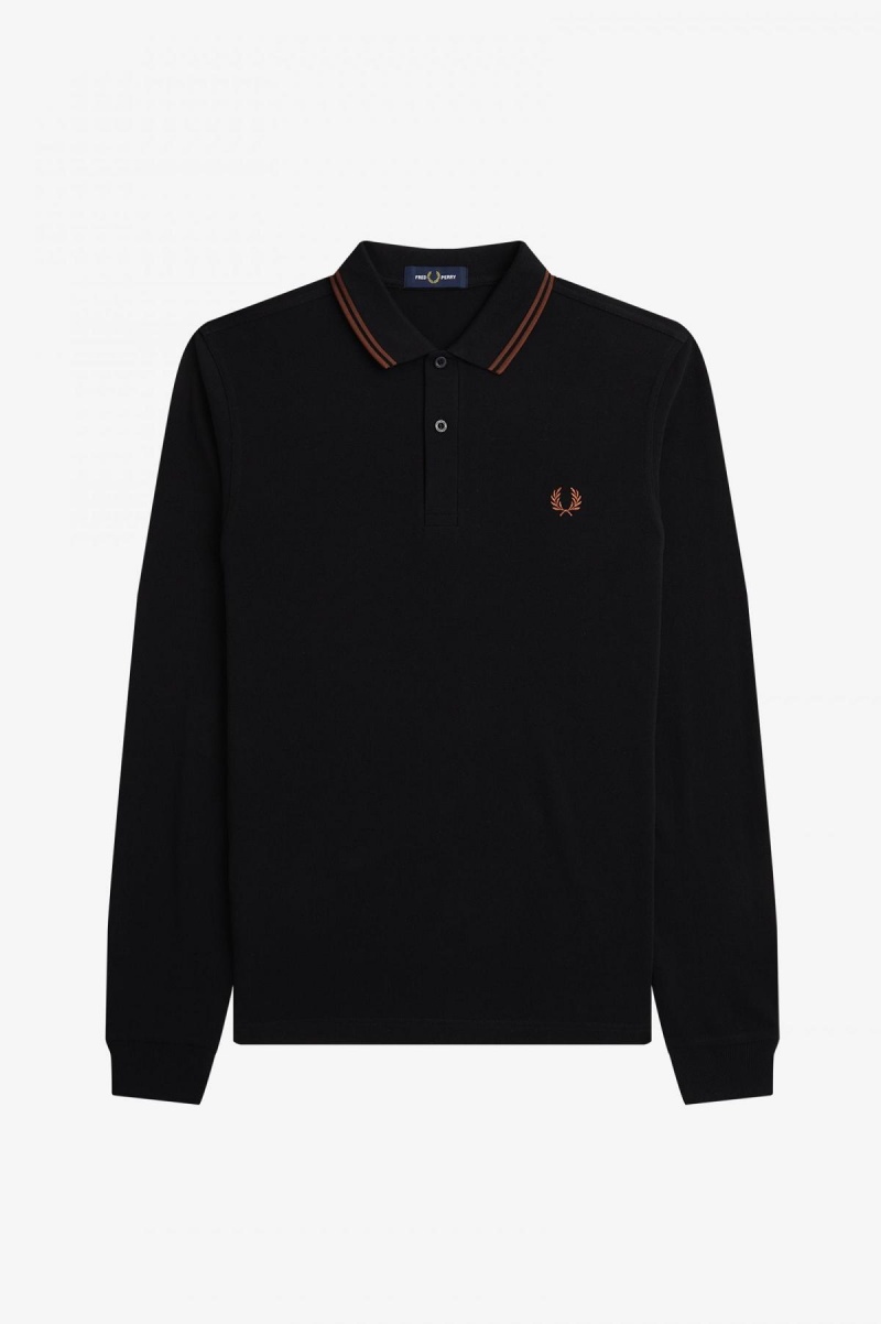 Fred Perry M3636 Fred Perry Shirt Herren Schwarz Braun Braun | MCHFT63303