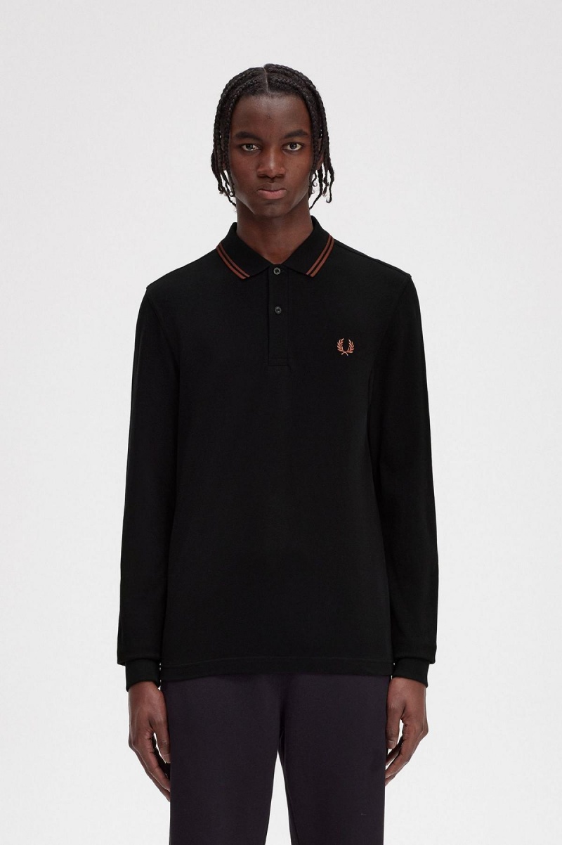 Fred Perry M3636 Fred Perry Shirt Herren Schwarz Braun Braun | MCHFT63303