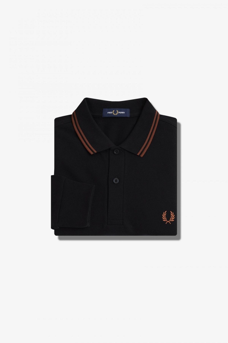 Fred Perry M3636 Fred Perry Shirt Herren Schwarz Braun Braun | MCHFT63303