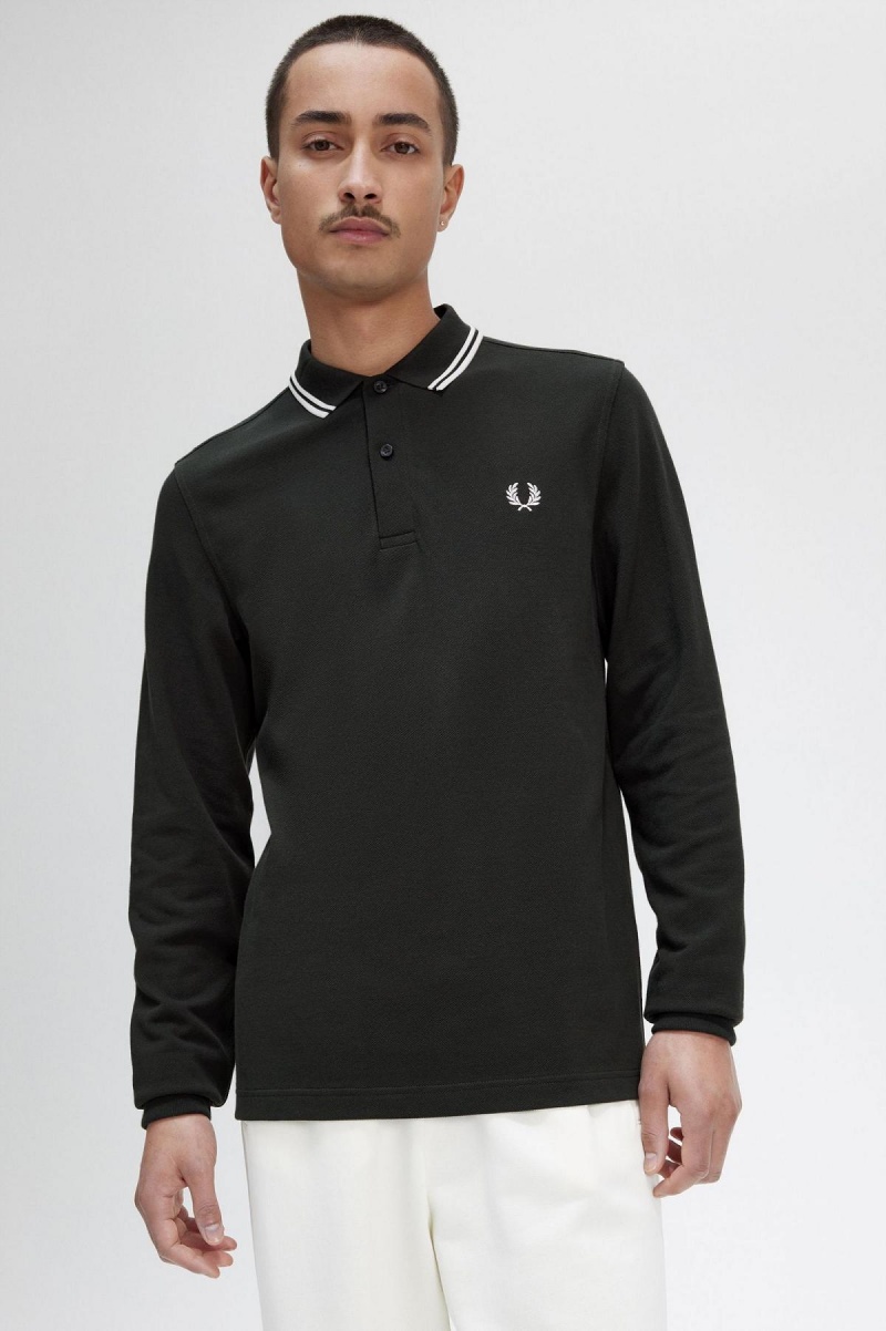 Fred Perry M3636 Polo Shirts Herren Grün Weiß Weiß | CHJZR66998