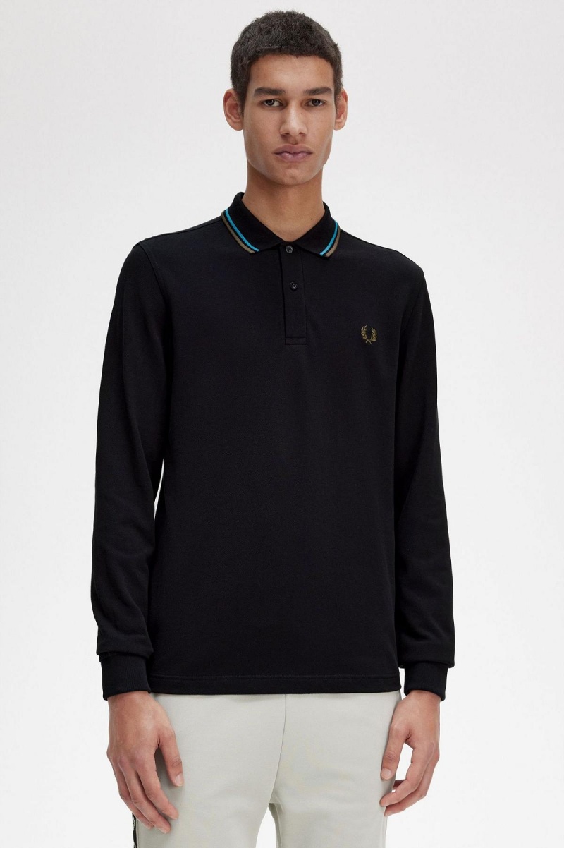 Fred Perry M3636 Polo Shirts Herren Schwarz Blau Grün | CHICD70136