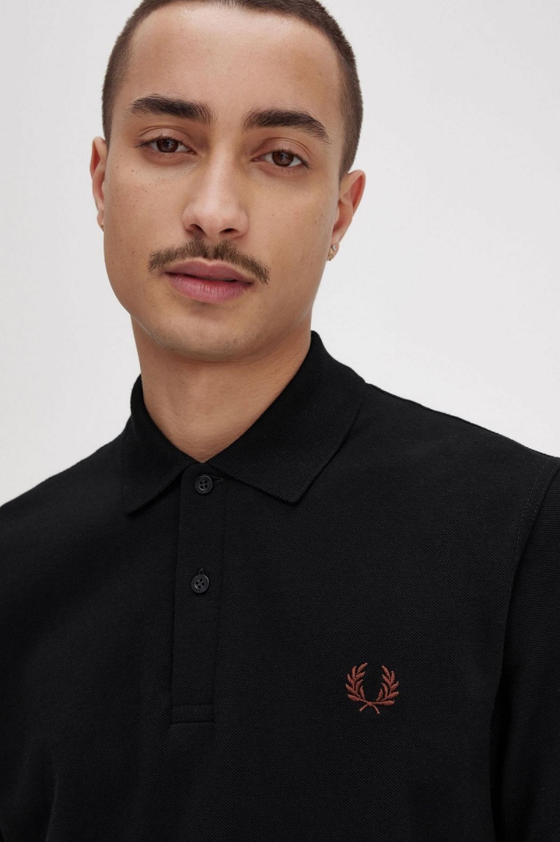 Fred Perry M3 Polo Shirts Herren Schwarz Braun | ZCHMJ51948