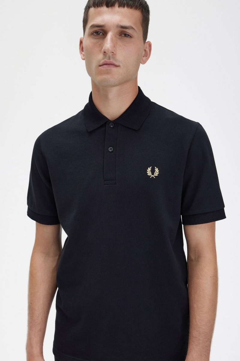 Fred Perry M3 Polo Shirts Herren Schwarz | MCHHR74254