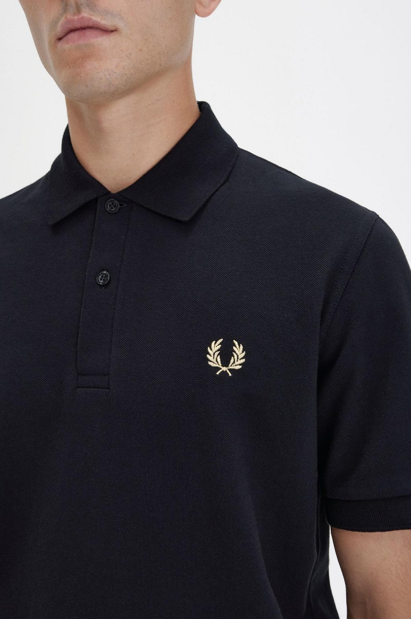 Fred Perry M3 Polo Shirts Herren Schwarz | MCHHR74254
