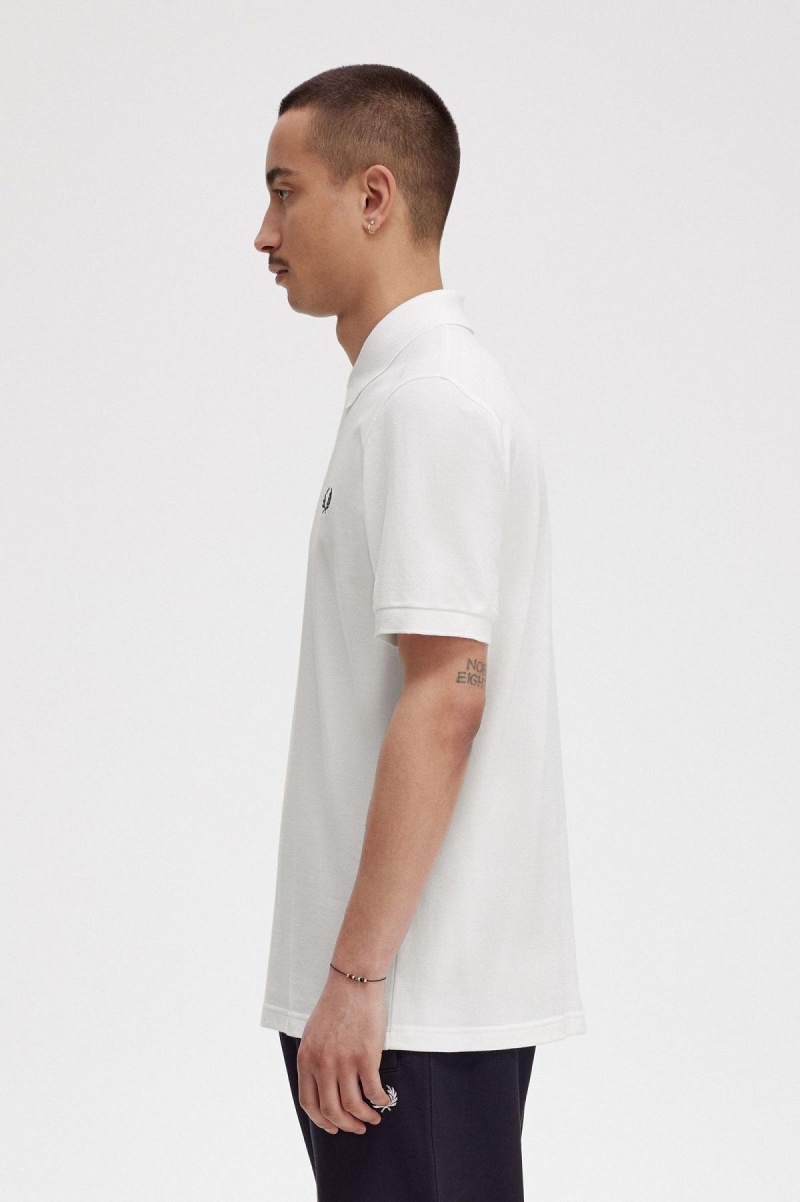 Fred Perry M3 Polo Shirts Herren Weiß Navy | YCHVQ62081