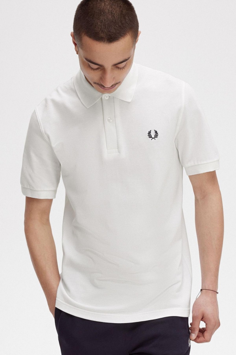 Fred Perry M3 Polo Shirts Herren Weiß Navy | YCHVQ62081