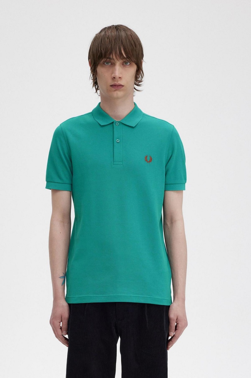Fred Perry M6000 Fred Perry Shirt Herren Tiefesmintfarben Braun | YCHGT97384