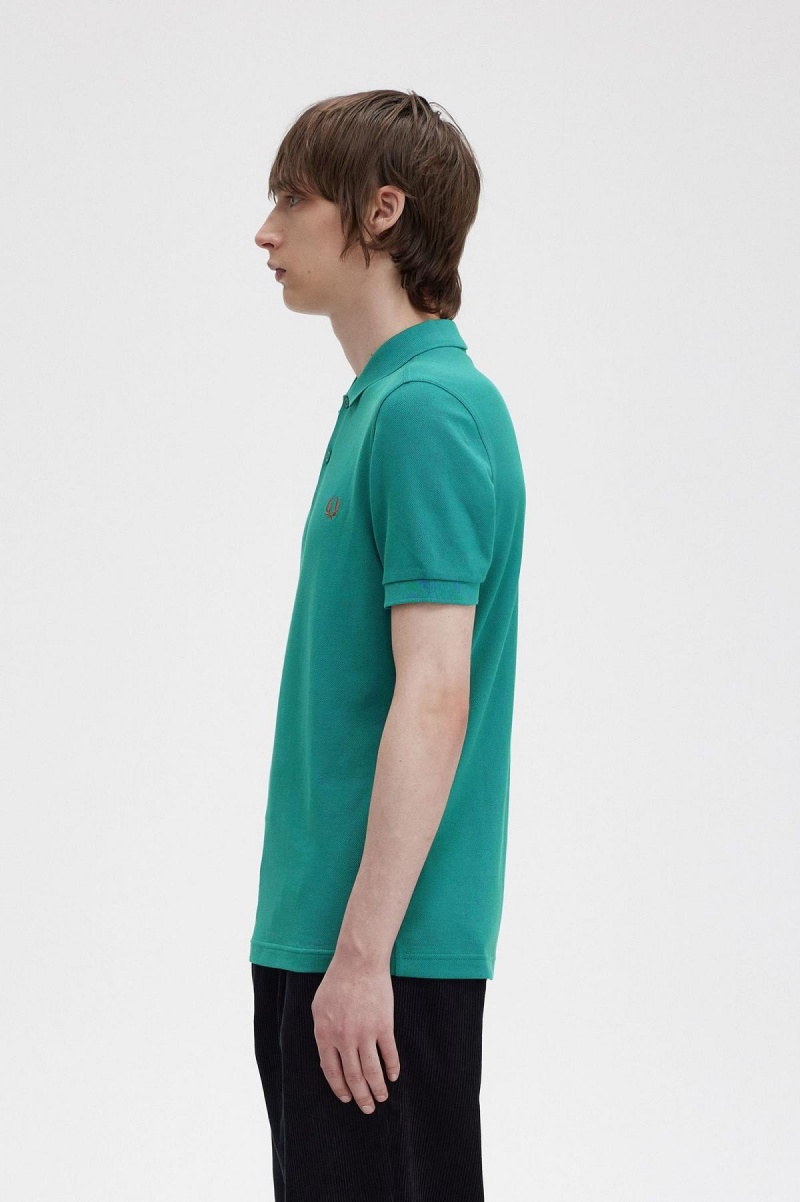 Fred Perry M6000 Fred Perry Shirt Herren Tiefesmintfarben Braun | YCHGT97384