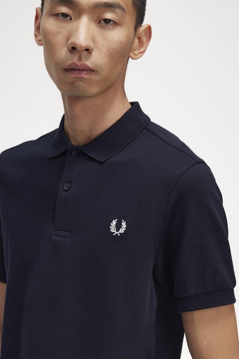 Fred Perry M6000 Fred Perry Shirt Herren Navy Weiß | CHQAV70196