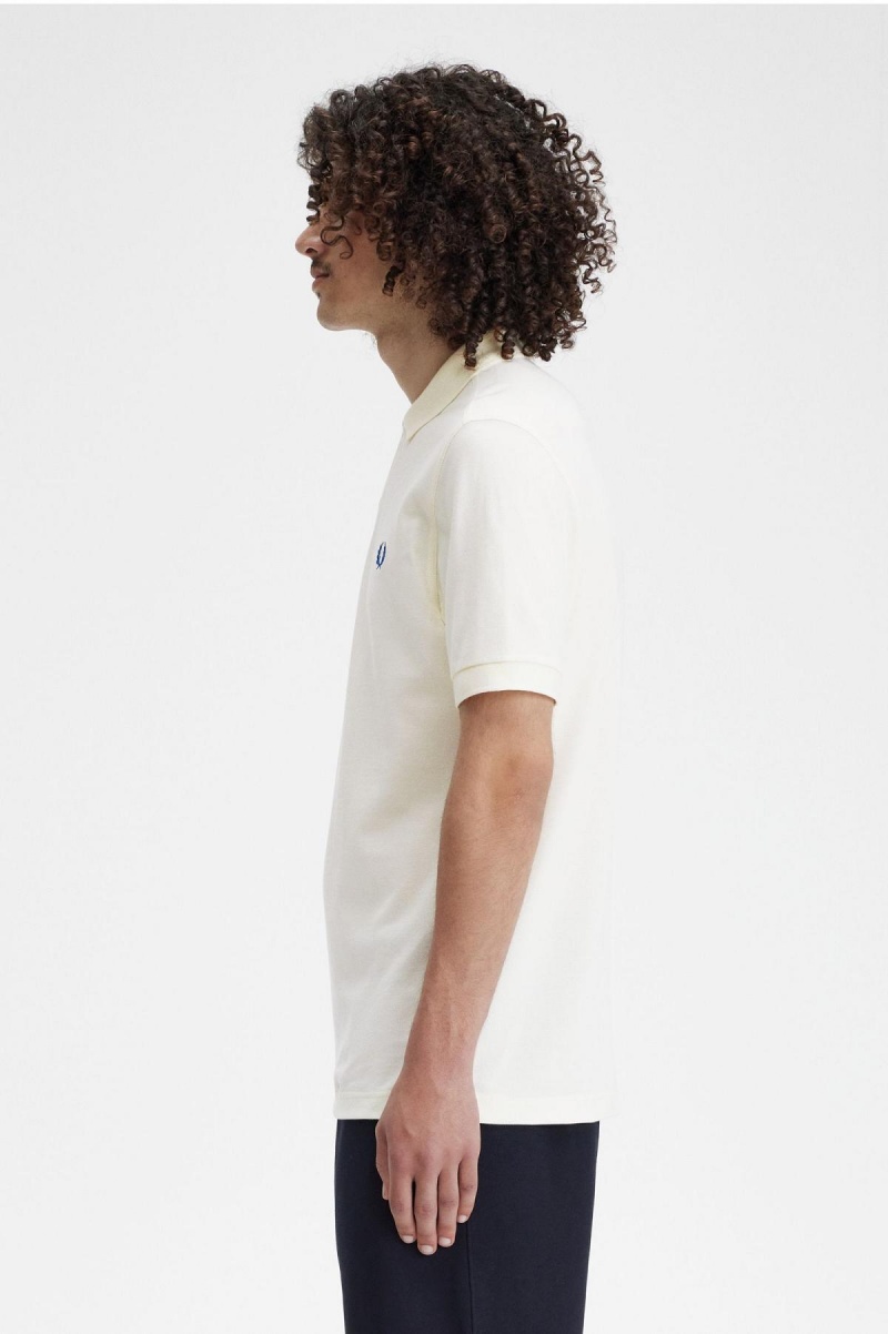 Fred Perry M6000 Fred Perry Shirt Herren Ecru / Shaded Cobalt | BCHSO23592