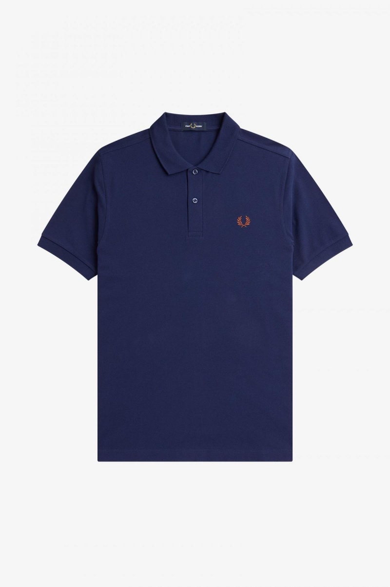 Fred Perry M6000 Fred Perry Shirt Herren Navy Braun | SCHNY23524