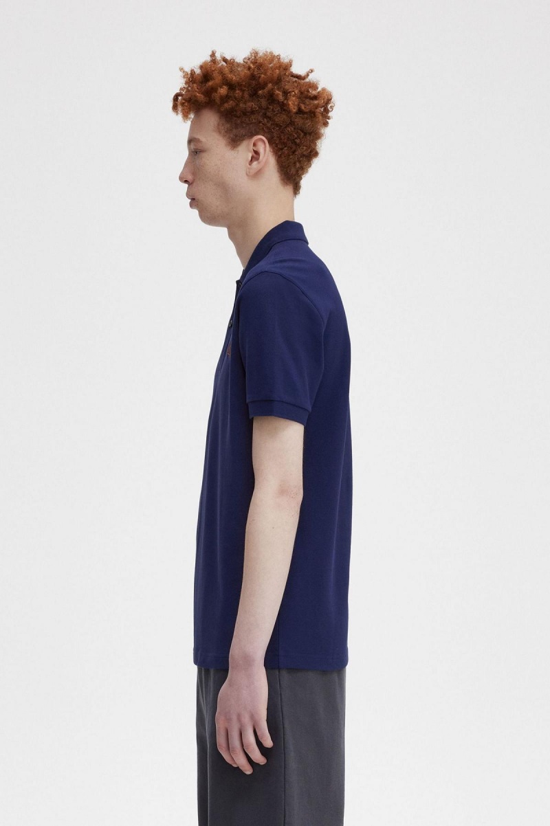 Fred Perry M6000 Fred Perry Shirt Herren Navy Braun | SCHNY23524