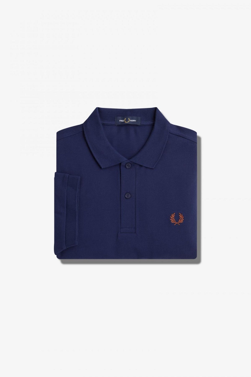 Fred Perry M6000 Fred Perry Shirt Herren Navy Braun | SCHNY23524