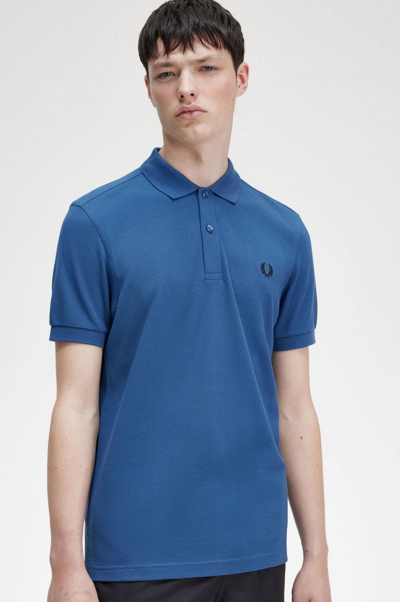 Fred Perry M6000 Polo Shirts Herren Blau Schwarz | QCHWA22266