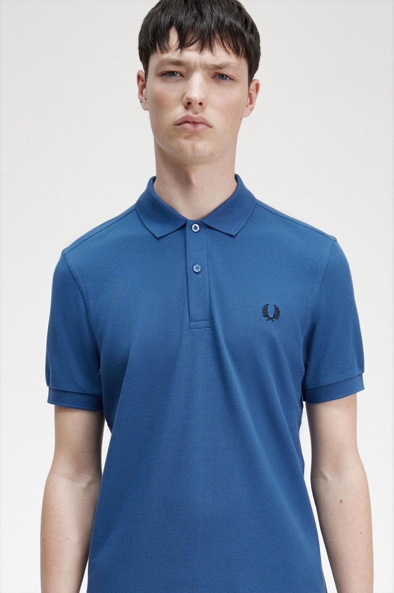 Fred Perry M6000 Polo Shirts Herren Blau Schwarz | QCHWA22266