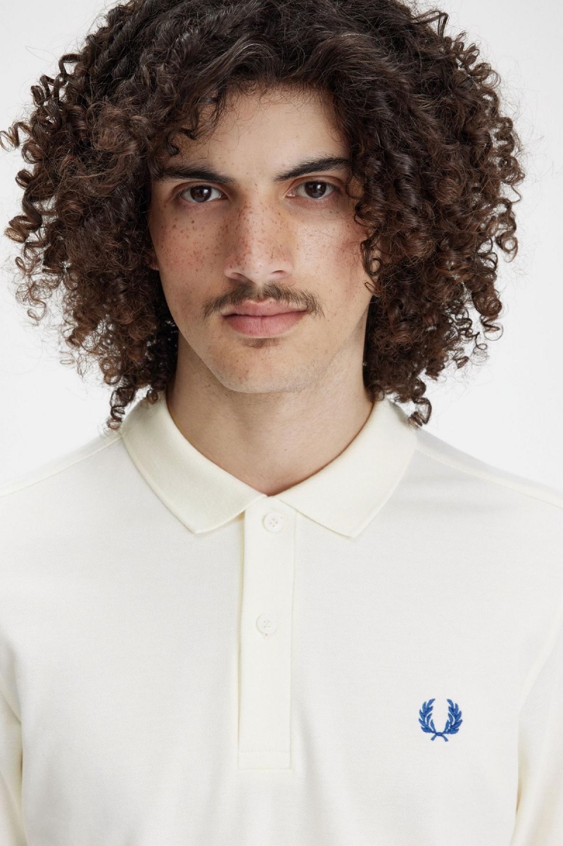 Fred Perry M6000 Polo Shirts Herren Ecru / Shaded Cobalt | CHEGJ46280