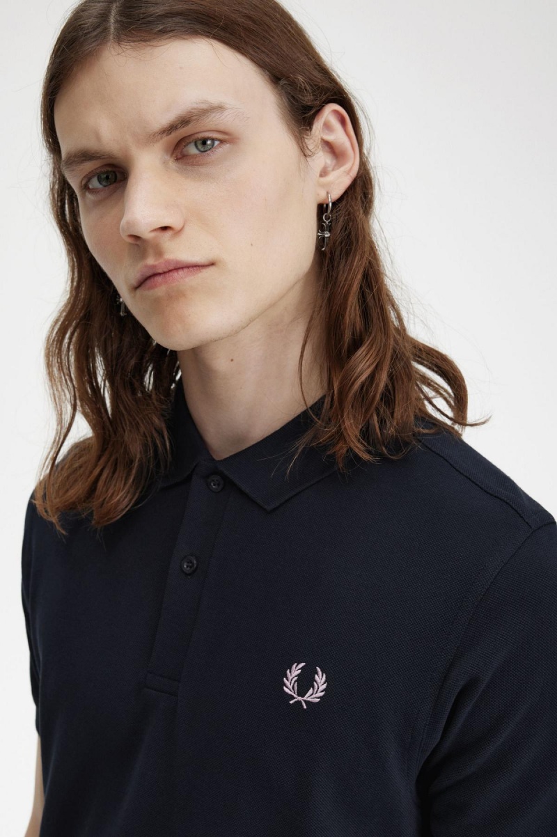 Fred Perry M6000 Polo Shirts Herren Navy Dunkelrosa | CHNZX35229
