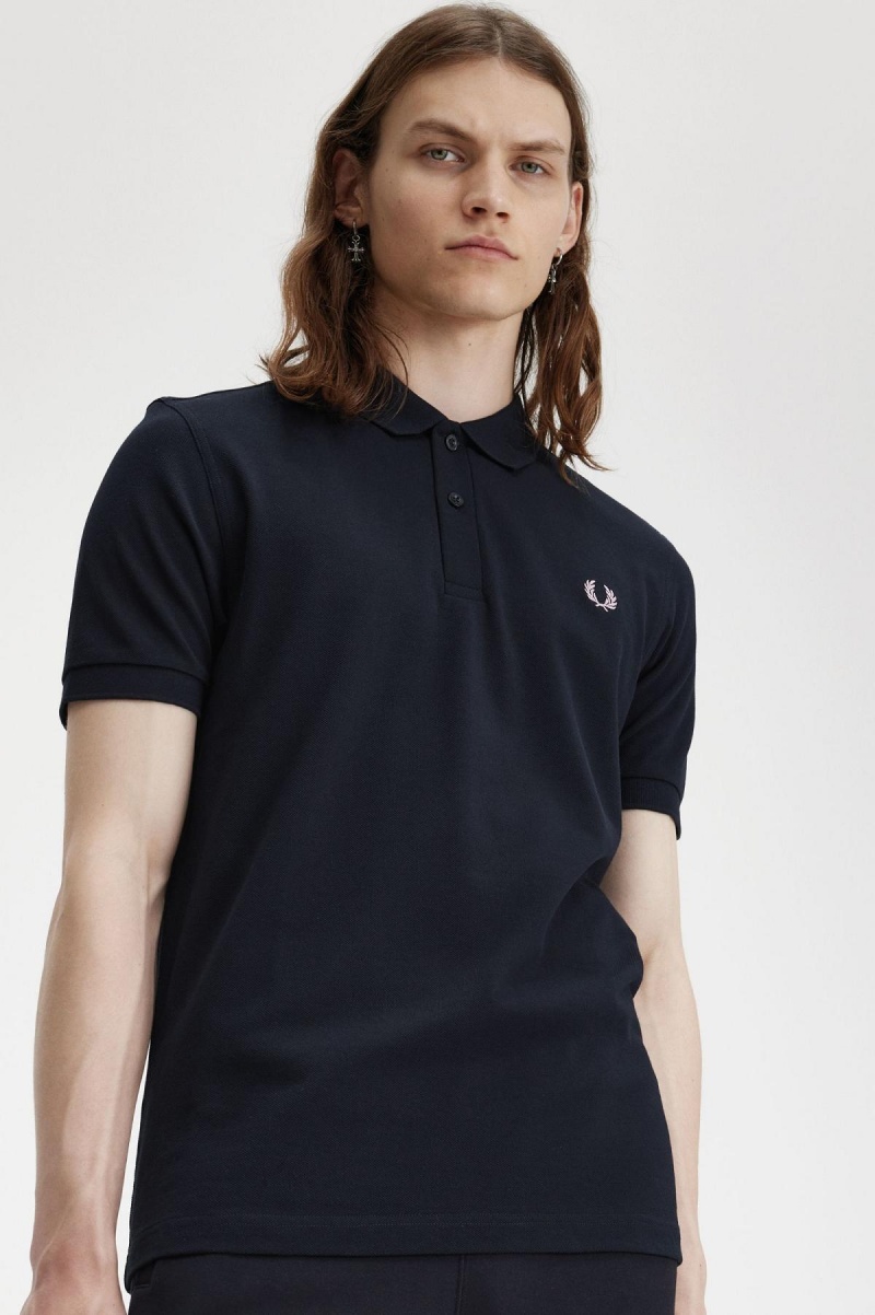 Fred Perry M6000 Polo Shirts Herren Navy Dunkelrosa | CHNZX35229
