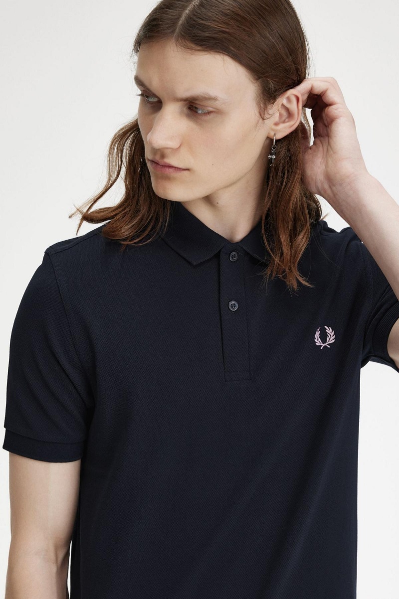 Fred Perry M6000 Polo Shirts Herren Navy Dunkelrosa | CHNZX35229