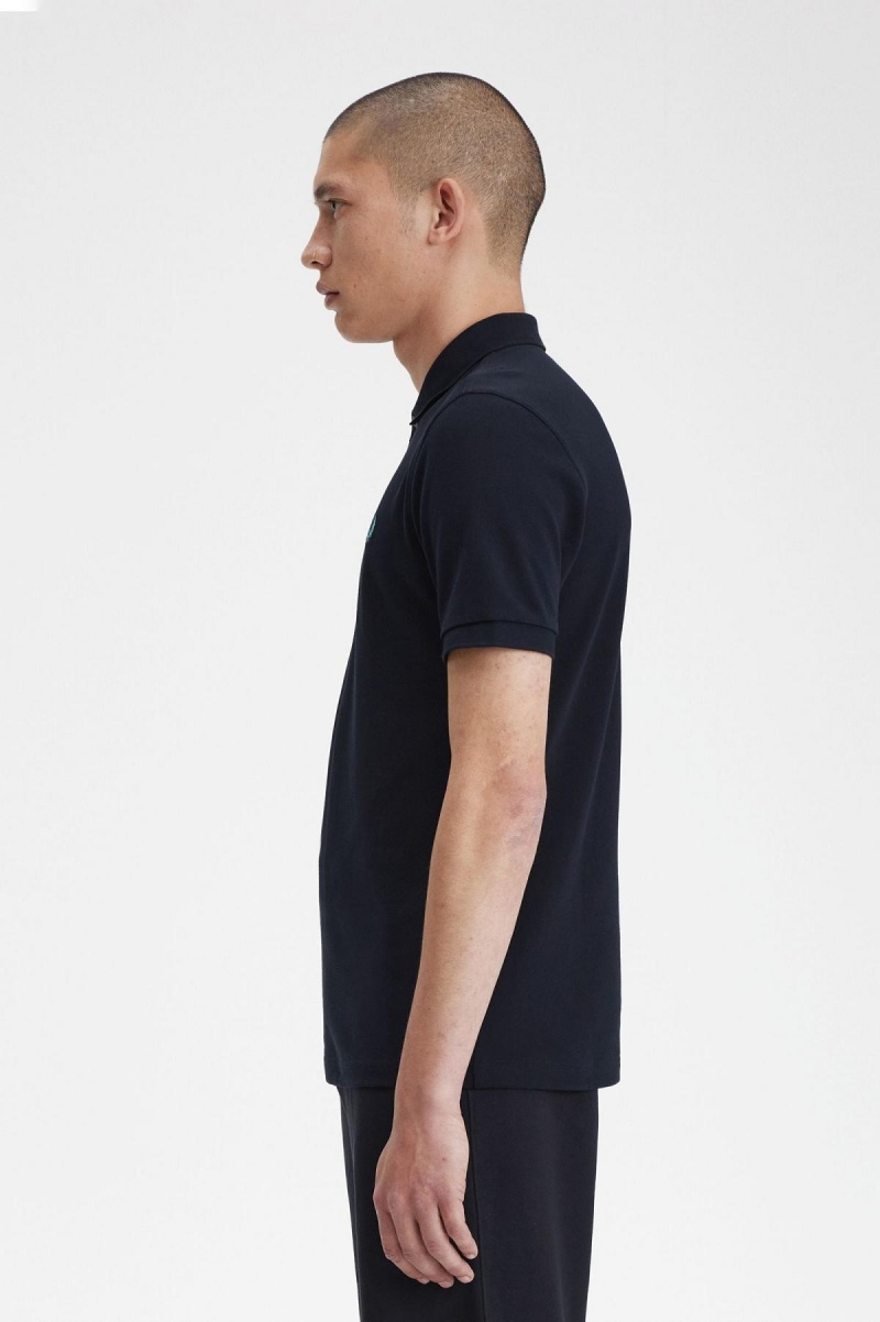Fred Perry M6000 Polo Shirts Herren Navy Tiefesmintfarben | CHEAH15525