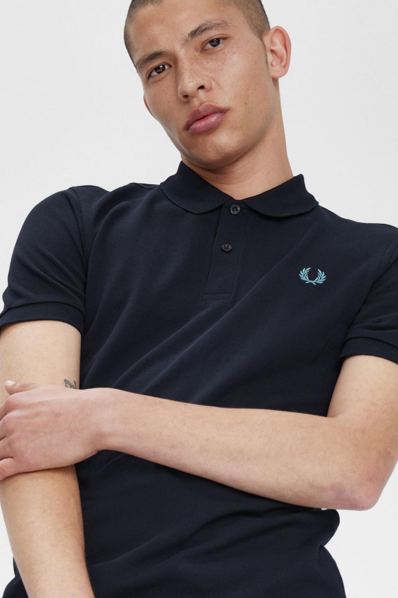 Fred Perry M6000 Polo Shirts Herren Navy Tiefesmintfarben | CHEAH15525