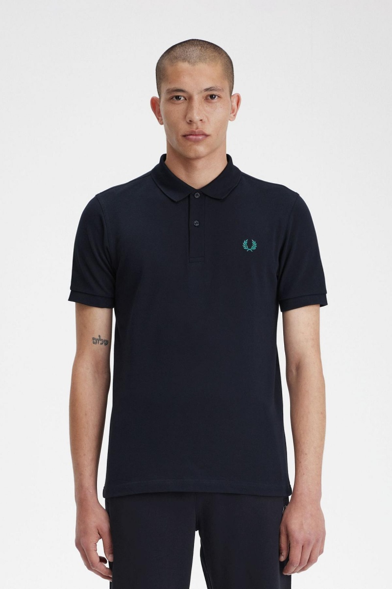 Fred Perry M6000 Polo Shirts Herren Navy Tiefesmintfarben | CHEAH15525