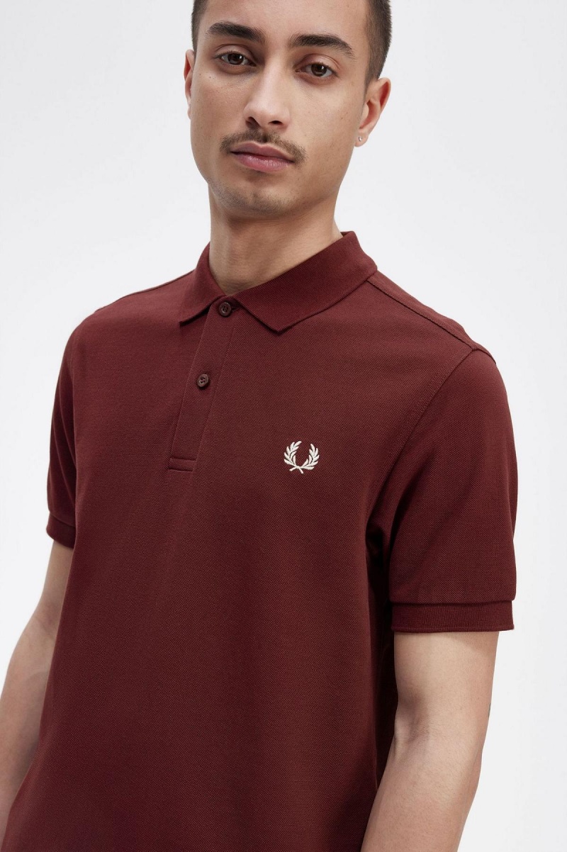 Fred Perry M6000 Polo Shirts Herren Oxblood / Ecru | ECHVG93141