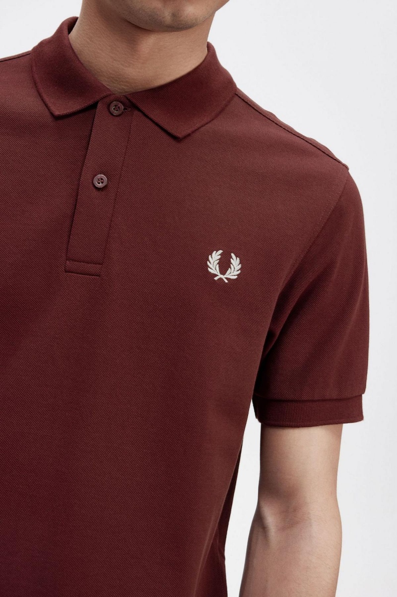 Fred Perry M6000 Polo Shirts Herren Oxblood / Ecru | ECHVG93141