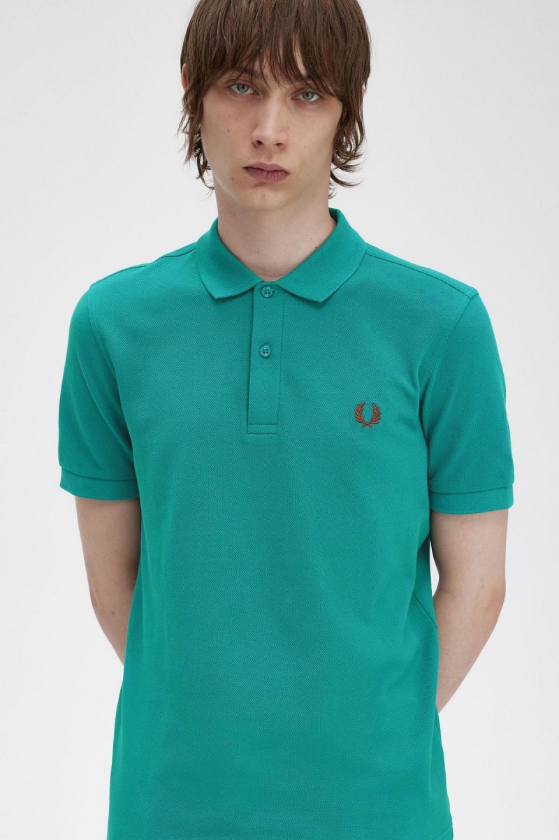 Fred Perry M6000 Polo Shirts Herren Tiefesmintfarben Braun | CHNZX23440