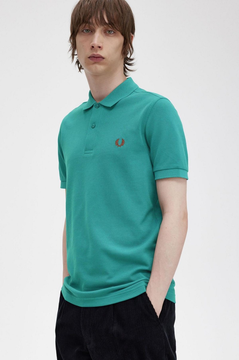 Fred Perry M6000 Polo Shirts Herren Tiefesmintfarben Braun | CHNZX23440