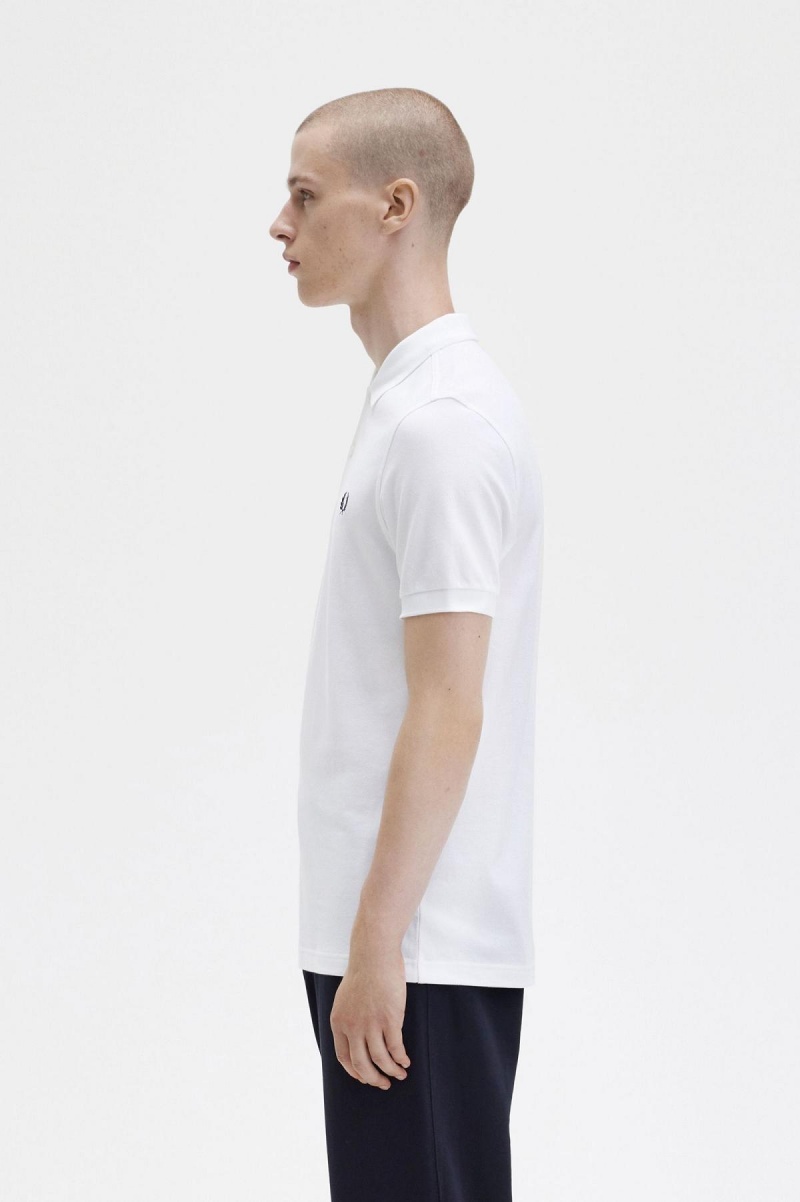 Fred Perry M6000 Polo Shirts Herren Weiß Navy | CHJBT53168