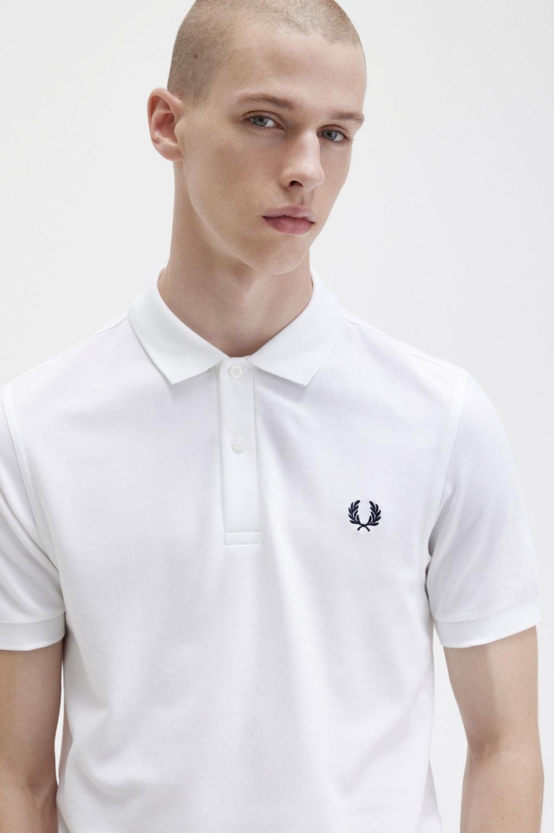 Fred Perry M6000 Polo Shirts Herren Weiß Navy | CHJBT53168