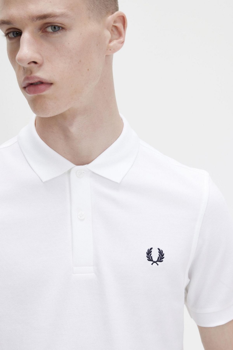 Fred Perry M6000 Polo Shirts Herren Weiß Navy | CHJBT53168
