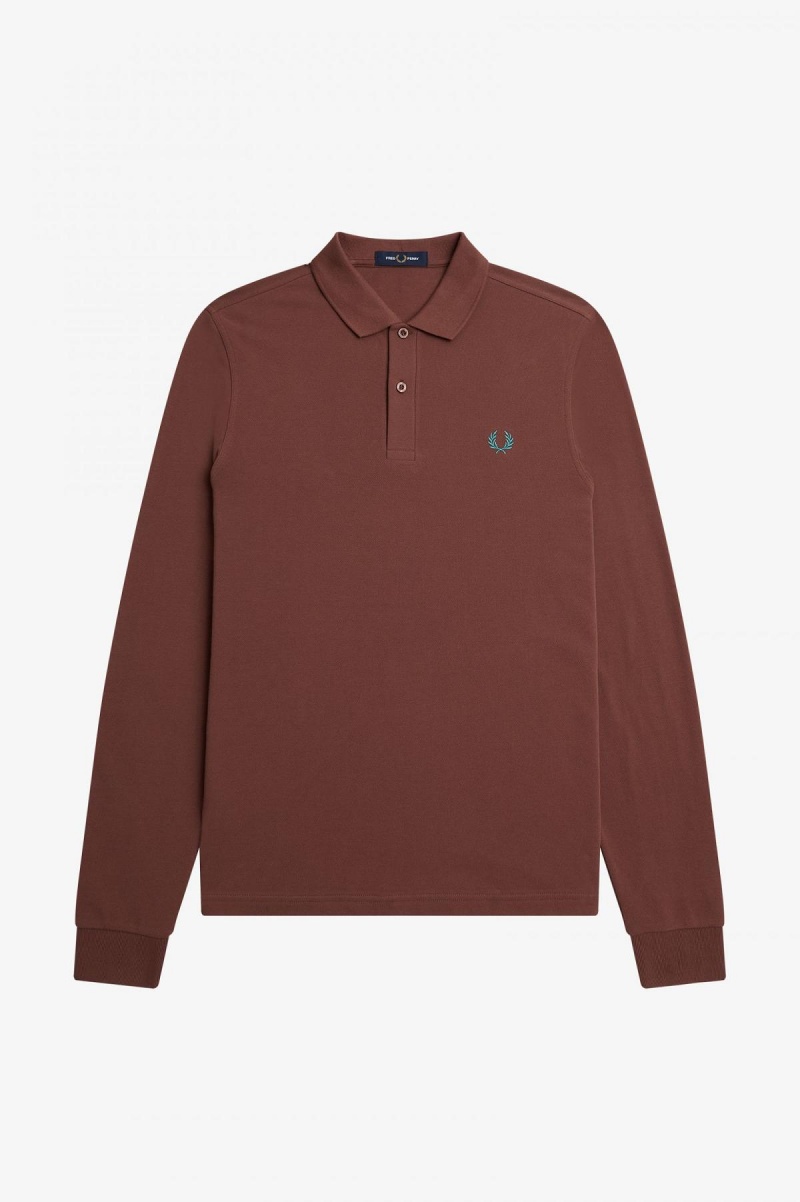 Fred Perry M6006 Fred Perry Shirt Herren Braun Tiefesmintfarben | MCHHR57448