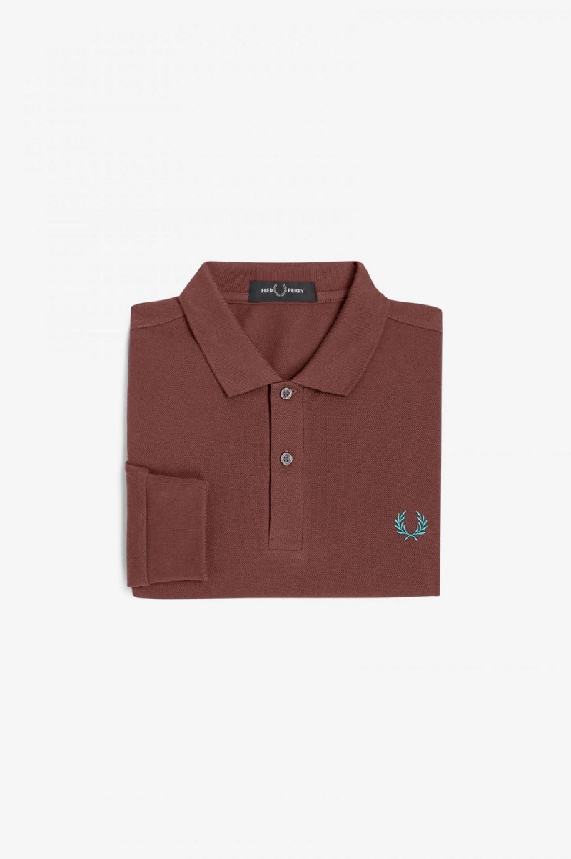 Fred Perry M6006 Fred Perry Shirt Herren Braun Tiefesmintfarben | MCHHR57448