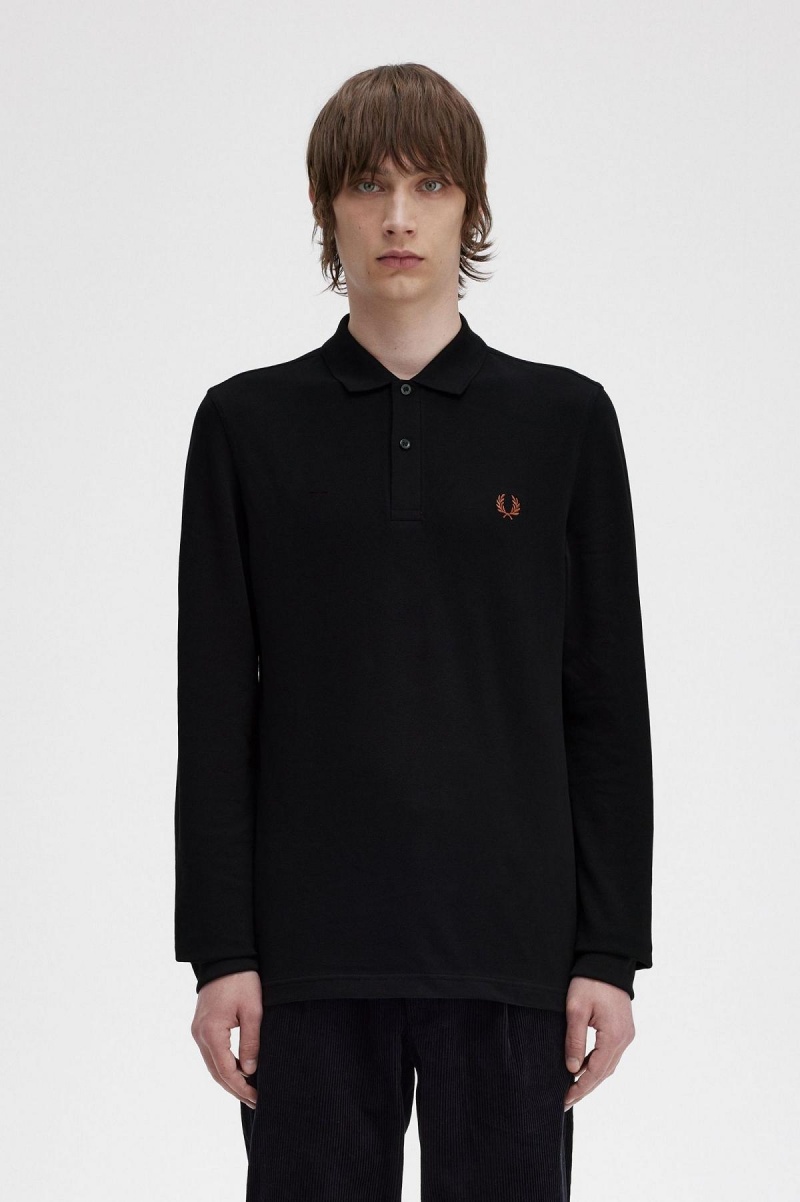 Fred Perry M6006 Fred Perry Shirt Herren Schwarz Braun | CHXBR92497