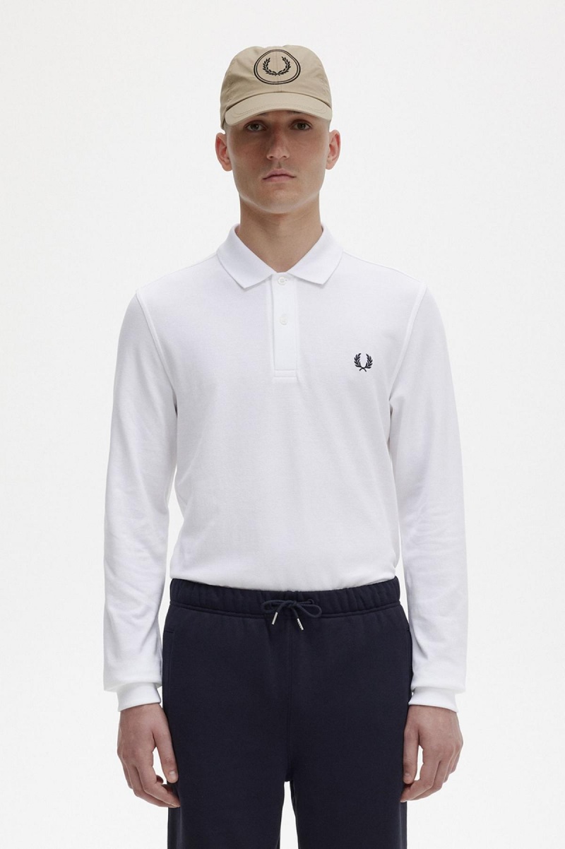 Fred Perry M6006 Fred Perry Shirt Herren Weiß Navy | GCHEC40587