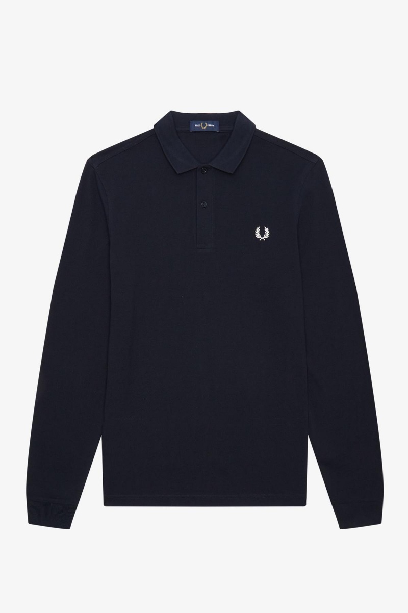 Fred Perry M6006 Fred Perry Shirt Herren Navy Weiß | ZCHMJ65362
